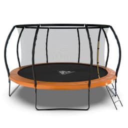 Батут DFC KENGOO II 14ft внутр.сетка, лестница, оранж/черн (427см)(два короба)