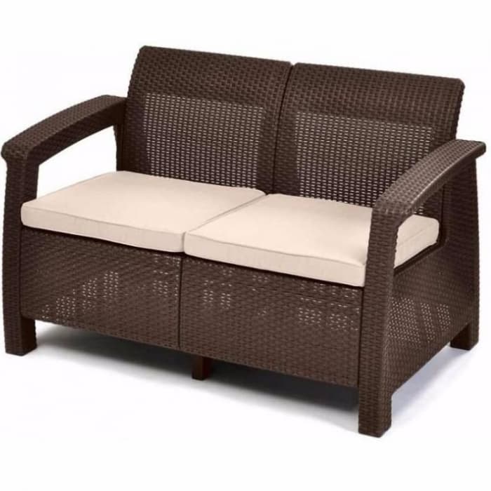 Диван садовый CORFU II LOVE SEAT brown