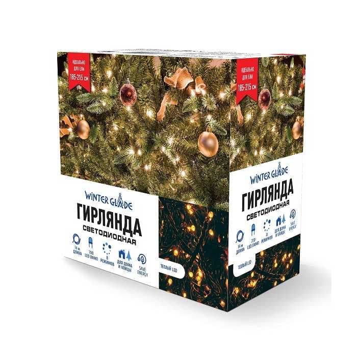 Электрическая гирлянда Winter Glade Теплый свет 700 ламп