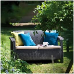 Диван садовый CORFU II LOVE SEAT brown