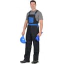 Полукомбинезон СИРИУС-ГРАНД чёрный с васильковым (100% узбекская саржа)