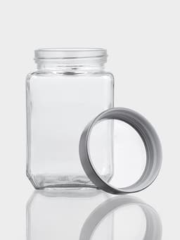 Банка для сыпучих Доляна «Призма», 750 мл, 9×14.5 см, с металлической крышкой, стекло, прозрачная