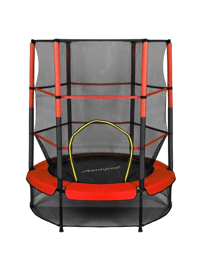 Батут ONLYTOP, d=140 см, высота сетки 125 см, красный