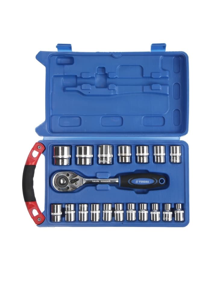 Набор инструментов в кейсе ТУНДРА, автомобильный, 1/2", 23 предмета