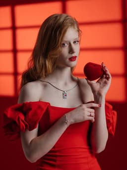 Футляр под набор украшений «Сердце», бархатный, 9×8.5 см, красный