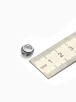 Шарм разделитель для бусин «Солнце», белый в серебре