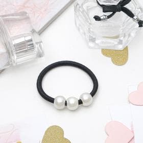 Резинка для волос «Три шарика», чёрно-белая