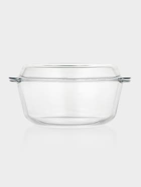 Форма для запекания Paşabahçe Borcam, 3 л, с крышкой, жаропрочное стекло, прозрачная