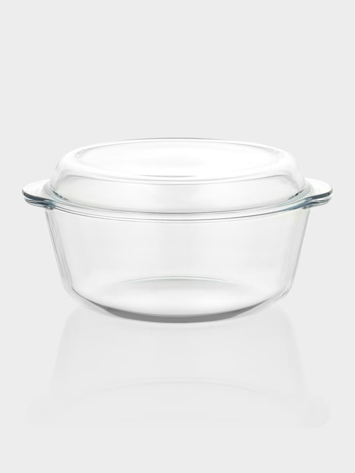Форма для запекания Paşabahçe Borcam, 3 л, с крышкой, жаропрочное стекло, прозрачная