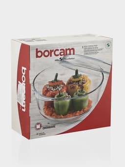 Форма для запекания Paşabahçe Borcam, 3 л, с крышкой, жаропрочное стекло, прозрачная