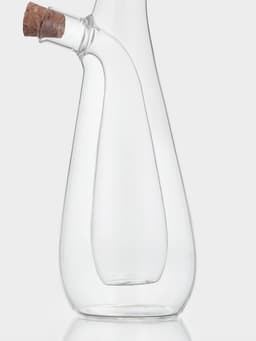 Бутыль для соусов и масла 2 в 1 «Фьюжн. Эстет», 280/75 мл, 8×6.5×24 см, стекло, прозрачная