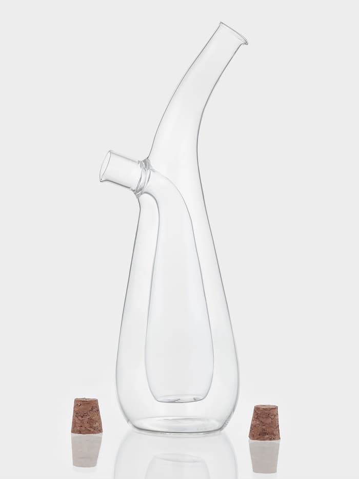 Бутыль для соусов и масла 2 в 1 «Фьюжн. Эстет», 280/75 мл, 8×6.5×24 см, стекло, прозрачная