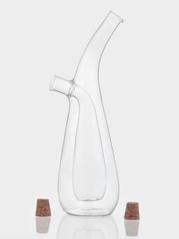 Бутыль для соусов и масла 2 в 1 «Фьюжн. Эстет», 280/75 мл, 8×6.5×24 см, стекло, прозрачная