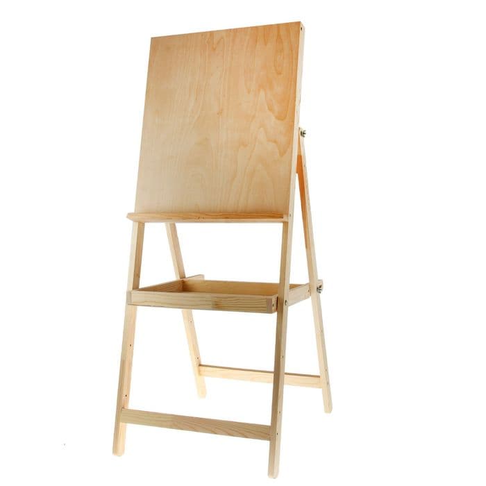 Мольберт тип «Хлопушка», 130×50×65 см, планшет 60×50 см, с полочкой, неокрашенное дерево, Calligrata
