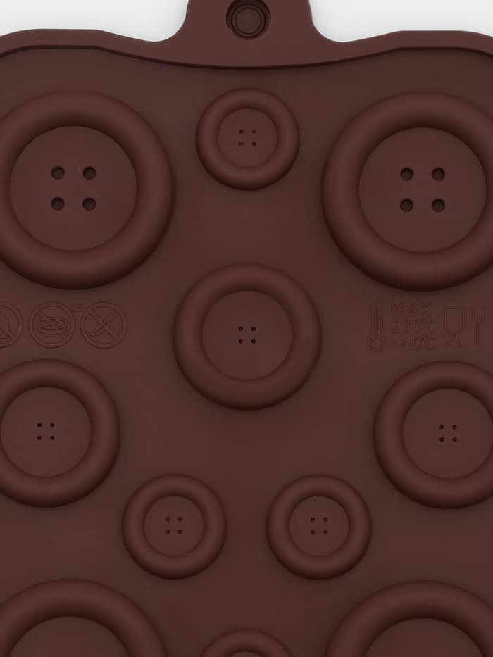 Форма для шоколада Доляна «Пуговки», силикон, 20.5×10 см, 19 ячеек, коричневая