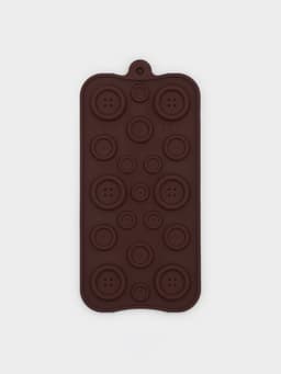 Форма для шоколада Доляна «Пуговки», силикон, 20.5×10 см, 19 ячеек, коричневая