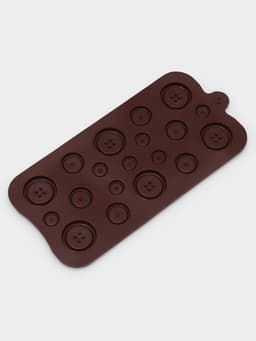 Форма для шоколада Доляна «Пуговки», силикон, 20.5×10 см, 19 ячеек, коричневая
