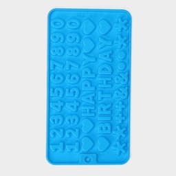 Форма для шоколада Доляна «С Днём рождения», силикон, 21.5×11.5 см, 49 ячеек (1.8×1.3 см), синяя