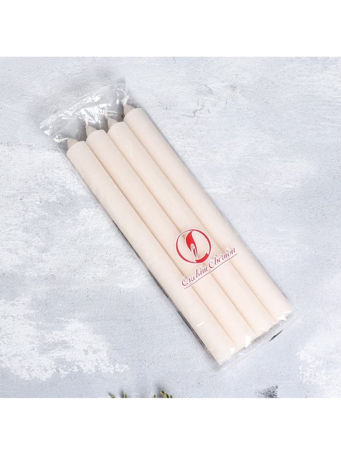 Набор хозяйственных свечей парафиновых, 2.1×24.5 см, 11 ч, 80 г, 4 шт.