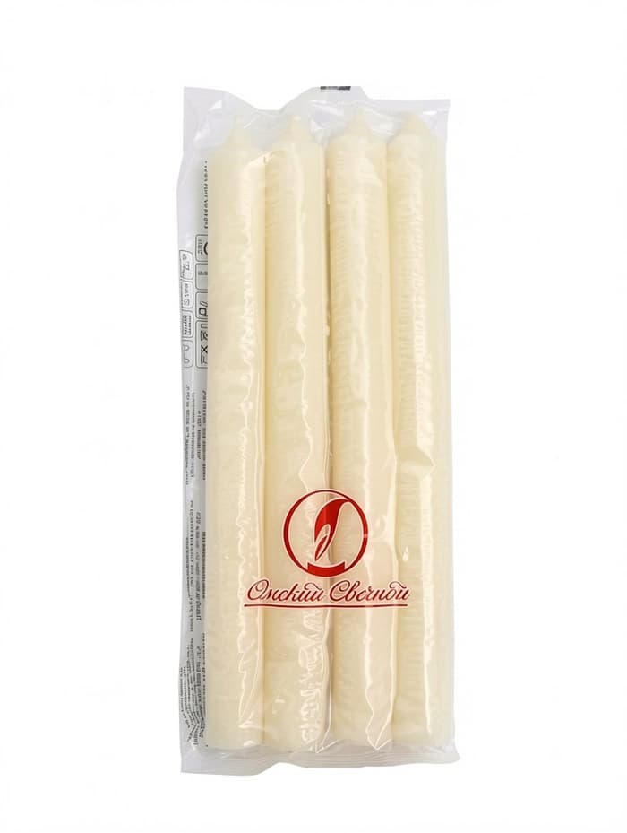 Свечи хозяйственные, 2.4×24.5 см, 12 ч, 100 г, 4 шт.