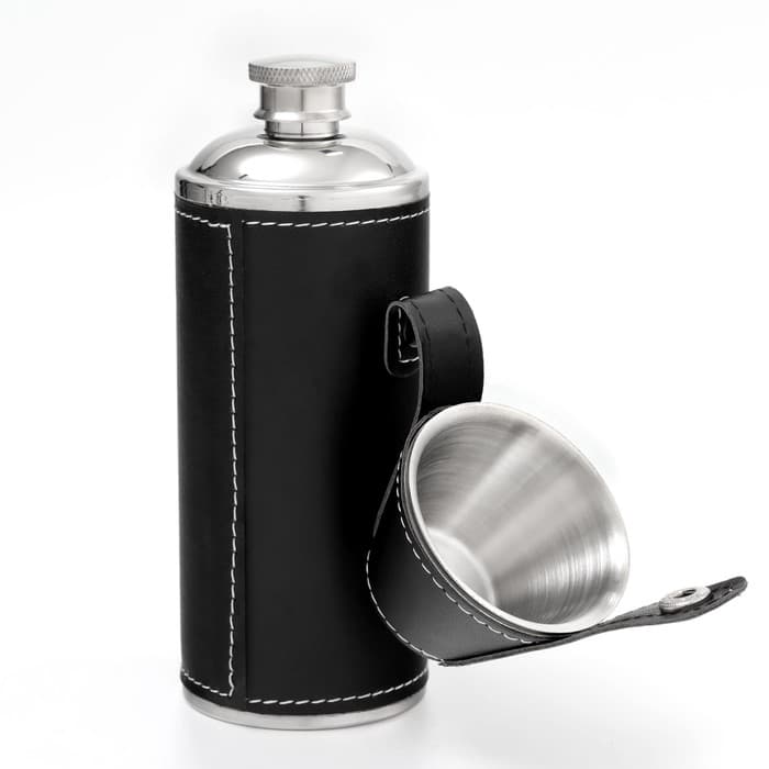 Фляжка для алкоголя «Герб России», нержавеющая сталь, 240 мл, 2 стопки по 30 мл