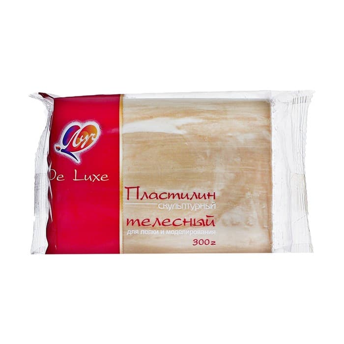 Пластилин скульптурный «Луч. De Luxe», 300 г, телесный