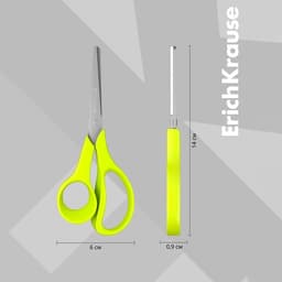 Ножницы детские 14 см, ErichKrause Joy Ergo, с закруглёнными концами лезвий и линейкой, МИКС