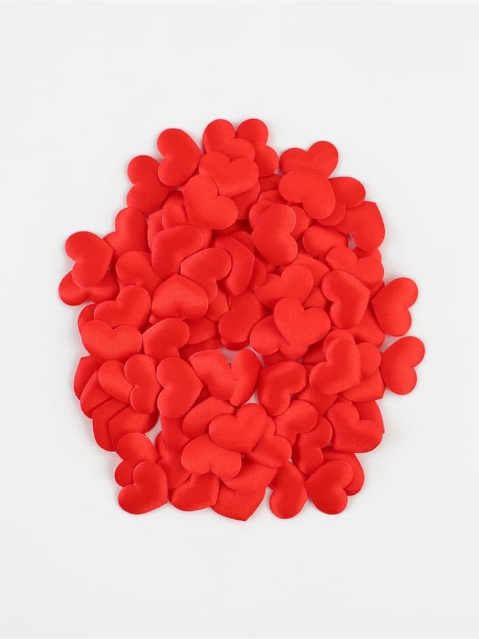 Сердечки декоративные, набор 100 шт., 2 см, красные