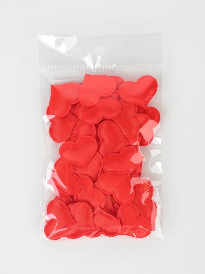 Сердечки декоративные 50 шт., 3.2 см, красные