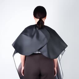 Пеньюар парикмахерский, двусторонний, 140×100 (±1) см, серебристый/чёрный