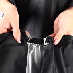 Пеньюар парикмахерский, двусторонний, 140×100 (±1) см, серебристый/чёрный