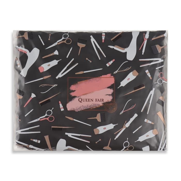 Пеньюар парикмахерский, двусторонний, 140×100 (±1) см, серебристый/чёрный