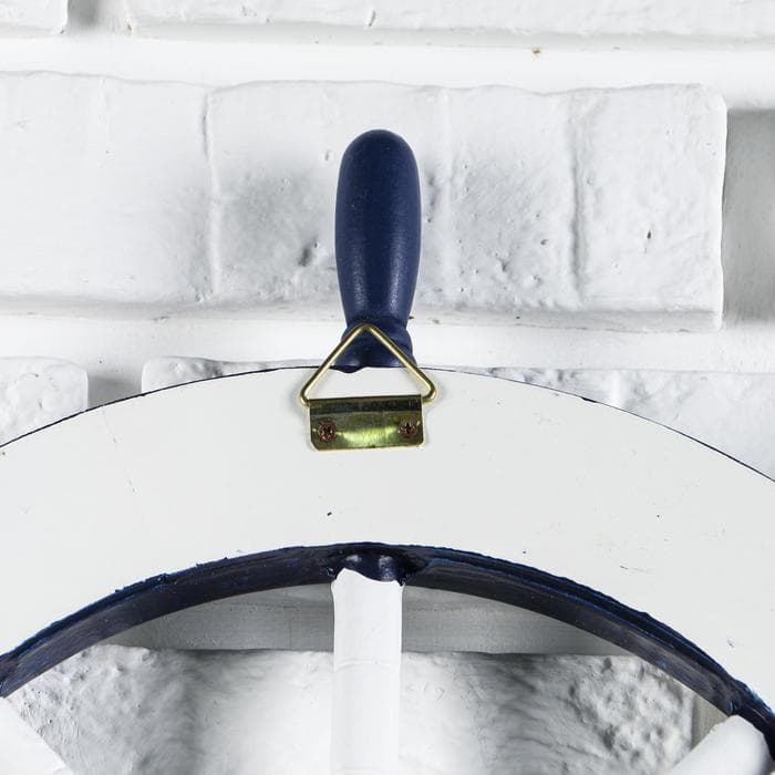 Декор настенный, панно «Штурвал», бело-синий, 45×45×3 см