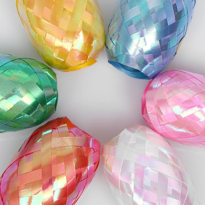 Лента упаковочная перламутровая, для шаров и подарков, ассорти набор 6 шт., 0.5 см × 10 м