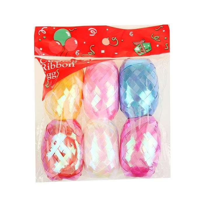 Лента упаковочная перламутровая, для шаров и подарков, ассорти набор 6 шт., 0.5 см × 10 м