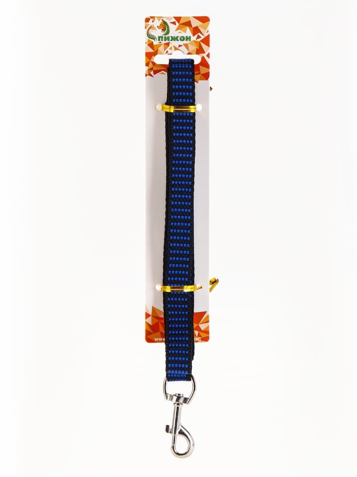 Шлейка с поводком, ОГ 36-49 см, ширина 1.5 см, поводок 120 см, рельефная, сине-чёрная