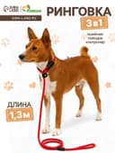 Ринговка для собак, 130×0.8 см, красная