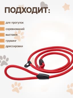 Ринговка для собак, 130×0.8 см, красная