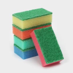 Губка для посуды с чистящим слоем Доляна «Эконом», 7.5×4.5×2.5 см, 5 шт., мини