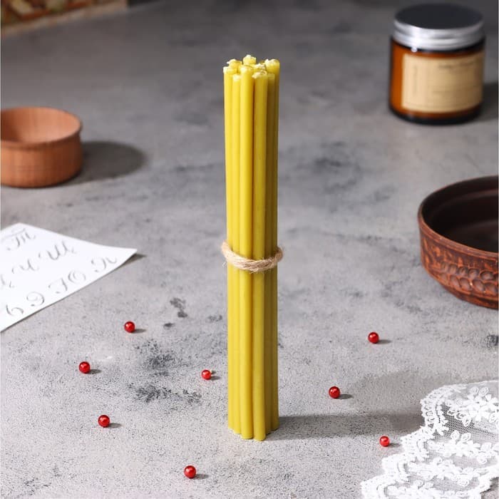 Набор свечей церковных для домашней молитвы, восковые, 12 шт.