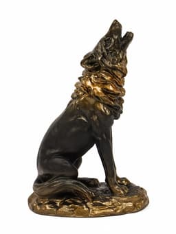 Фигурка «Волк», гипс под бронзу, 11×18×7 см