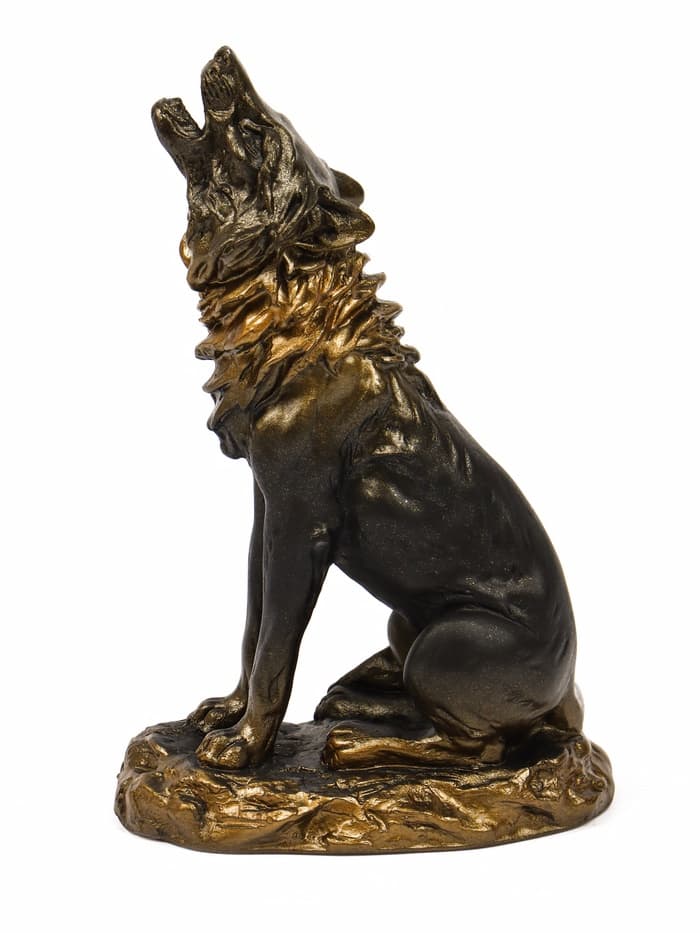 Фигурка «Волк», гипс под бронзу, 11×18×7 см
