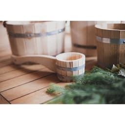 Ковш - черпак для бани и сауны, 1.5 л, липа, нержавеющий обруч, 48 см, 855 г, «Добропаровъ»