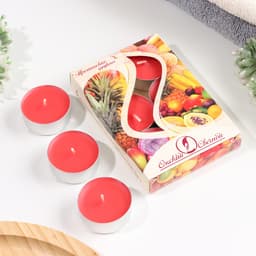 Набор свечей ароматических чайных «Тропические фрукты», 3.8×1.6 см, 3.5 ч, 12 г, 6 шт.