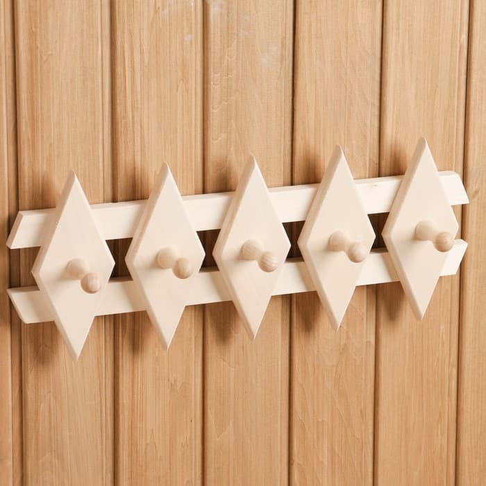 Вешалка для бани и сауны «Ромбик», липа, 45×18×9 см, 5 крючков, «Добропаровъ»