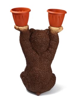 Садовая фигура из гипса «Медведь большой с кашпо», 75×30×40 см