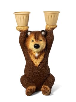 Садовая фигура из гипса «Медведь большой с кашпо», 75×30×40 см