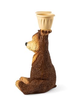 Садовая фигура из гипса «Медведь большой с кашпо», 75×30×40 см