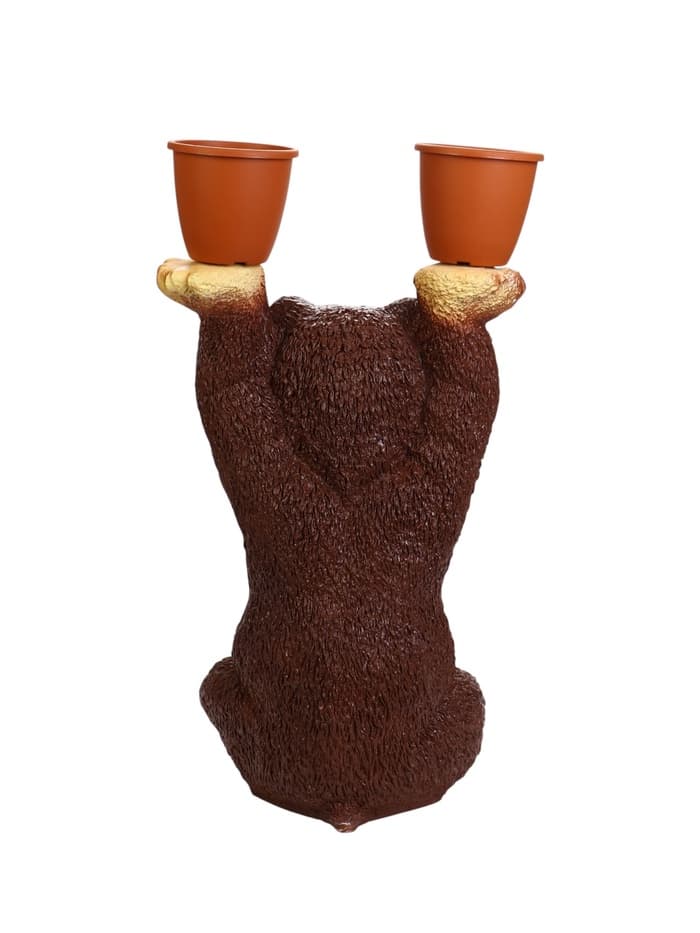 Садовая фигура из гипса «Медведь большой с кашпо», 75×30×40 см