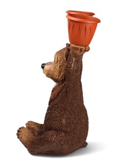 Садовая фигура из гипса «Медведь большой с кашпо», 75×30×40 см